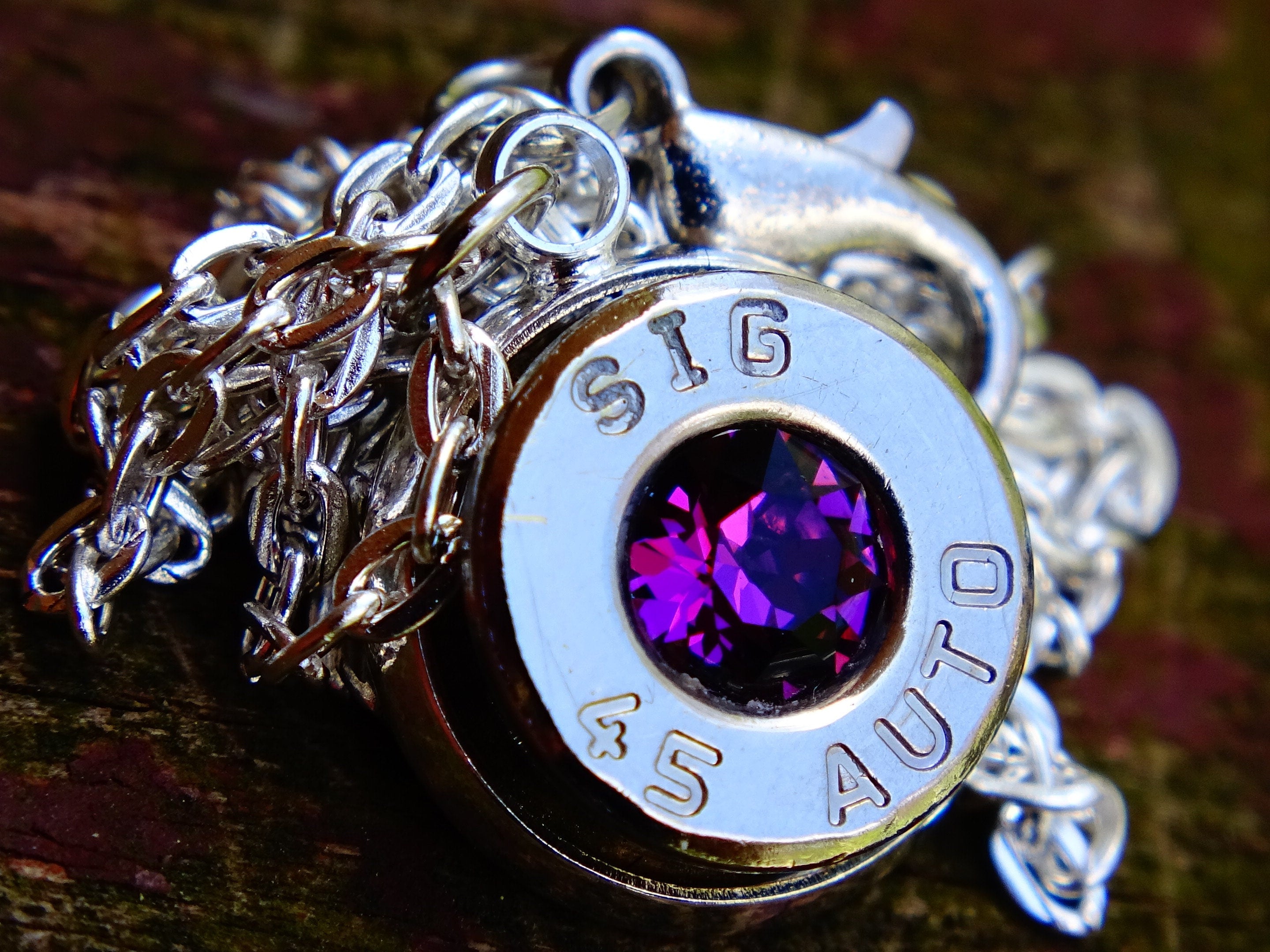 Bullet earrings & necklace amethyst (etsy image id: 2342753927)