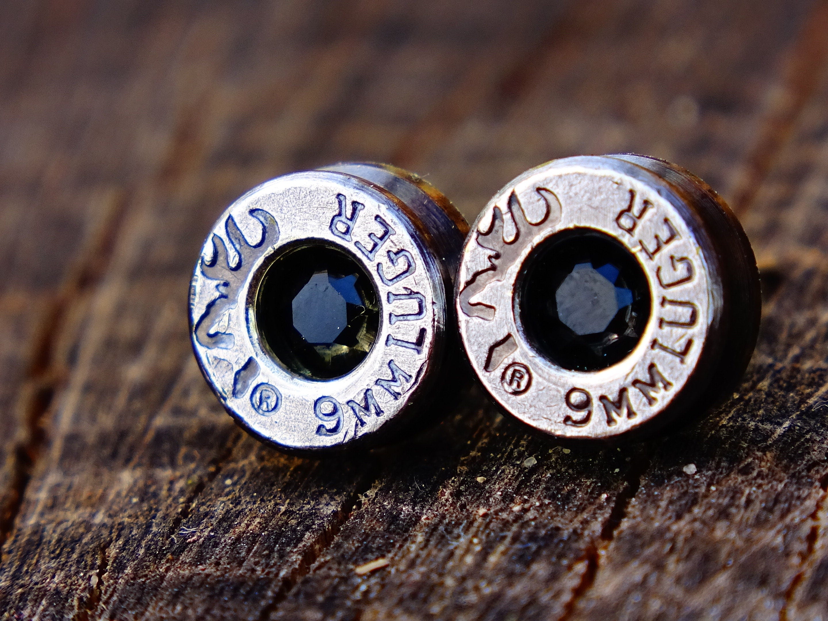 Bullet earrings gun metal onyx (etsy image id: 2347546943)