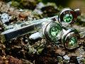 Bullet cufflinks & tie clip set peridot (etsy image id: 2377381637)