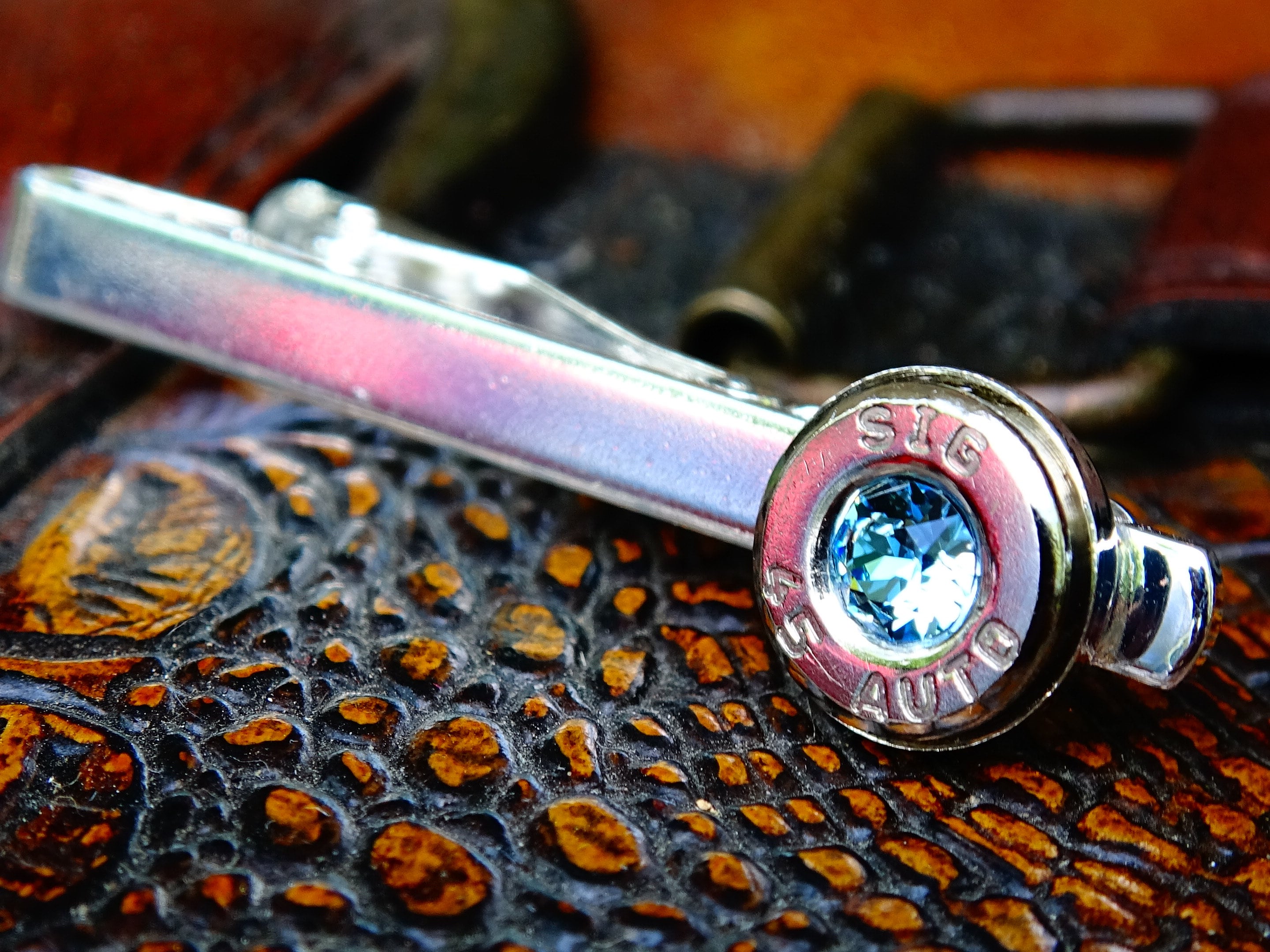 Bullet cufflinks & tie clip set aqua marine (etsy image id: 2625888047)