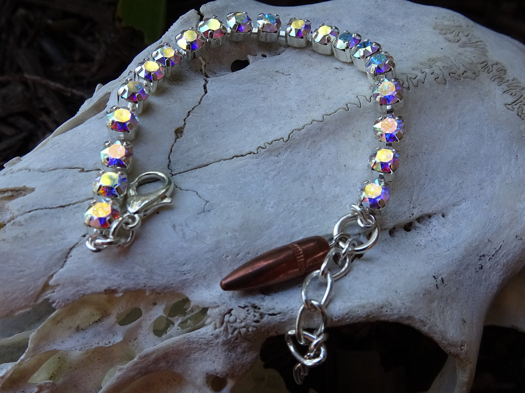 Aurora Borealis ab crystal bullet bracelet (etsy image id: 3397525654)