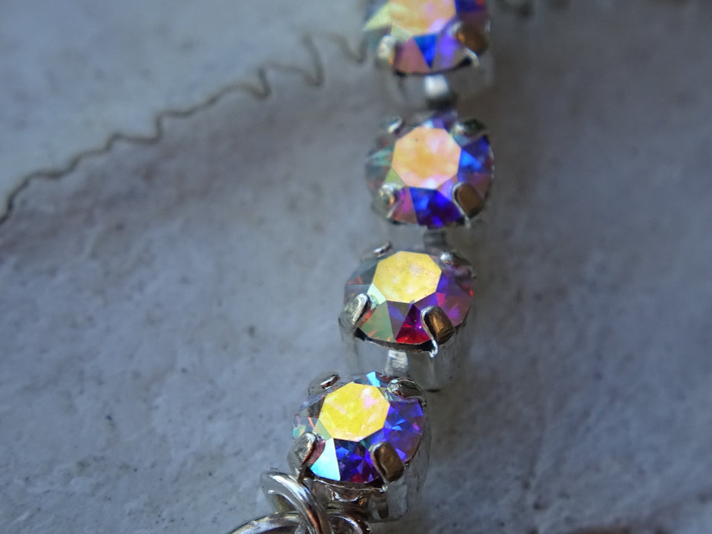 Aurora Borealis ab crystal bullet bracelet (etsy image id: 3397526012)