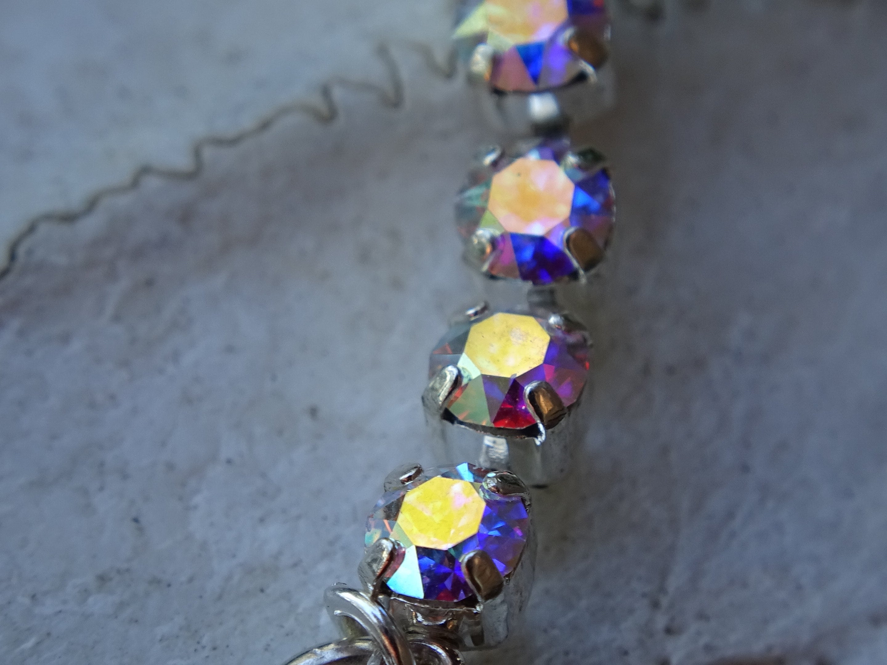 Aurora Borealis ab crystal bullet bracelet (etsy image id: 3397526012)