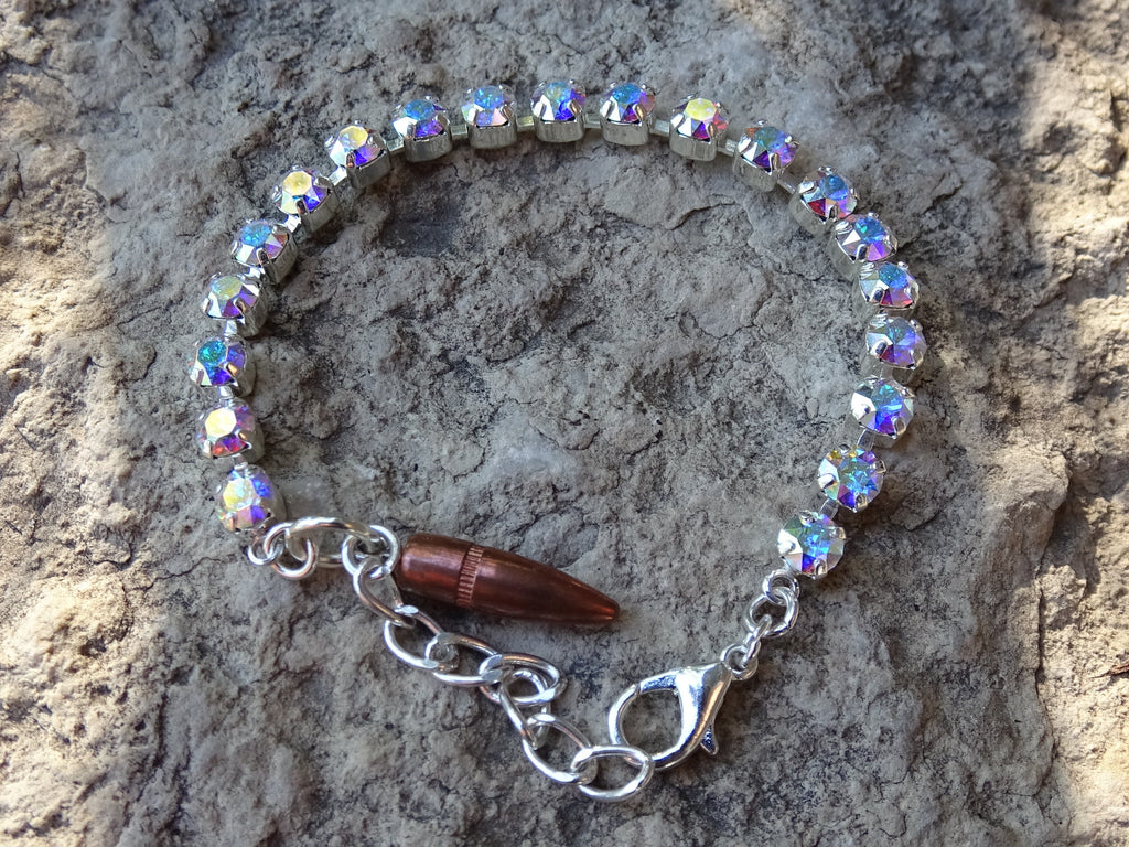 Aurora Borealis ab crystal bullet bracelet (etsy image id: 3445194571)