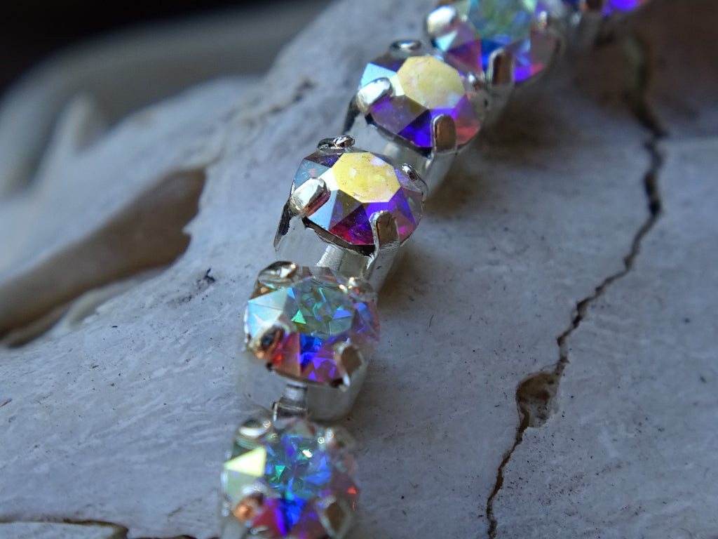 Aurora Borealis ab crystal bullet bracelet (etsy image id: 3445194885)