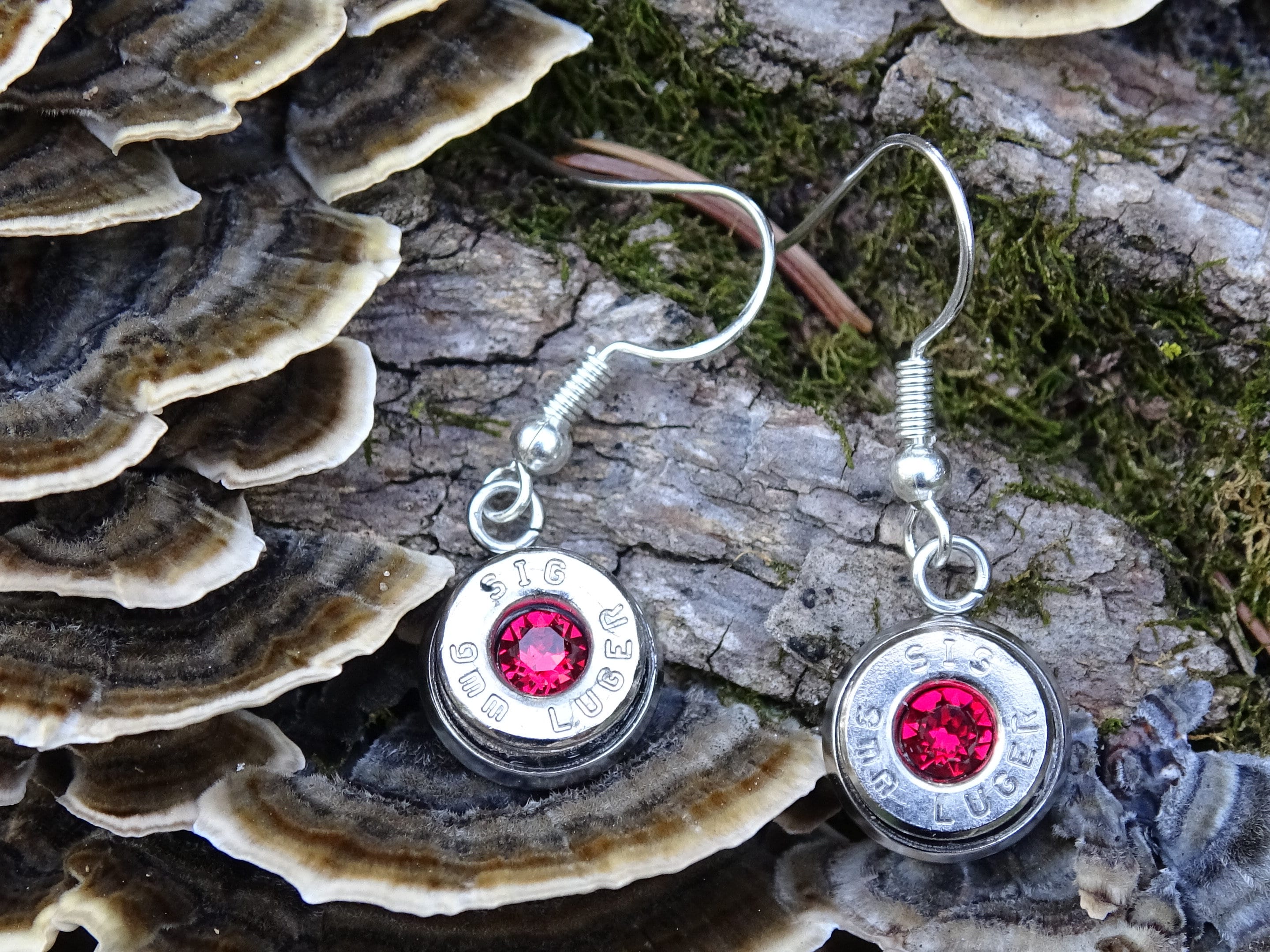 Bullet earring and necklace set shepherd hook garnet (etsy image id: 4240267560)