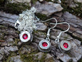 Bullet earring and necklace set shepherd hook garnet (etsy image id: 4240290468)