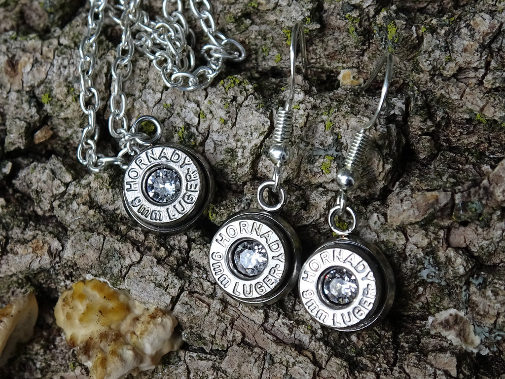 Bullet earring and necklace set shepherd hook cz (etsy image id: 4240330724)