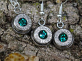 Bullet earring and necklace set shepherd hook emerald (etsy image id: 4240348214)