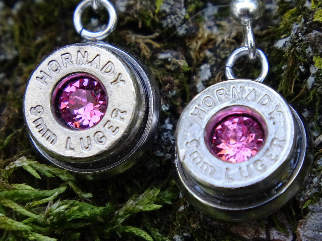 Bullet earring shepherd hook pink tourmaline (etsy image id: 4240363652)