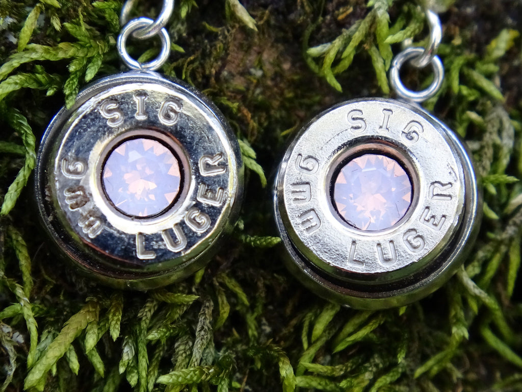 Bullet earring shepherd hook pink opal (etsy image id: 4240367986)