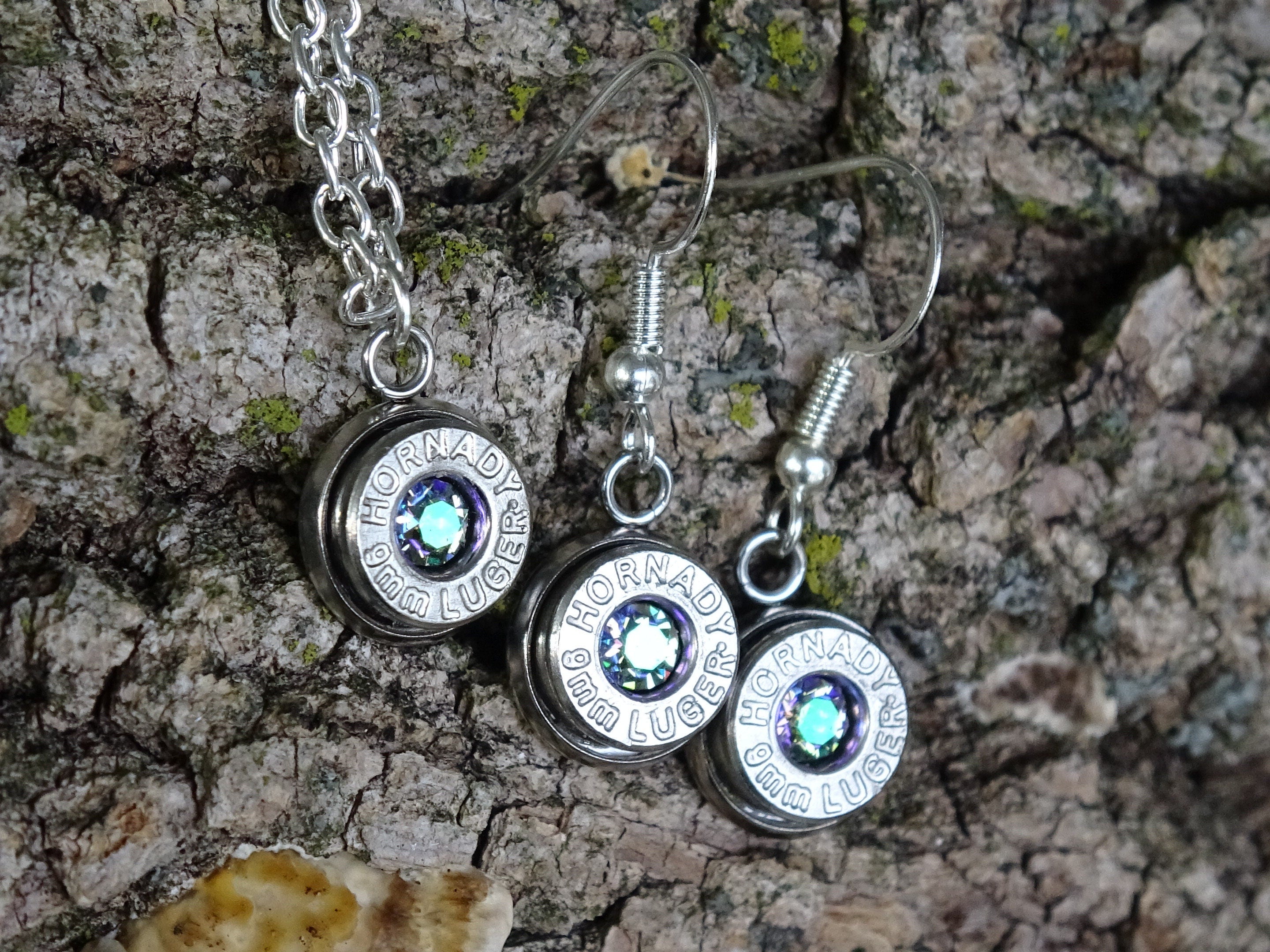 Bullet earring and necklace set shepherd hook alexandrite (etsy image id: 4287999509)