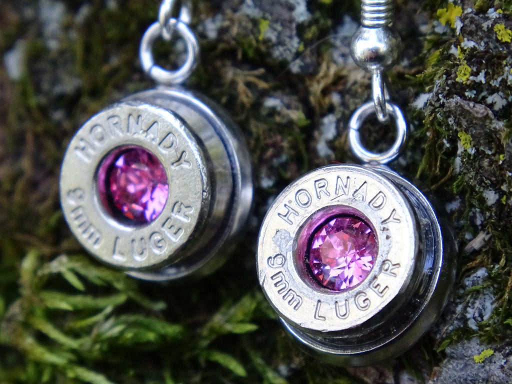 Bullet earring shepherd hook pink tourmaline (etsy image id: 4288007825)