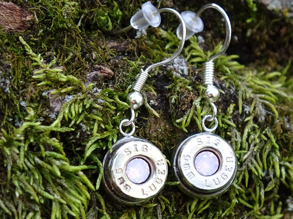Bullet earring shepherd hook pink opal (etsy image id: 4288013327)
