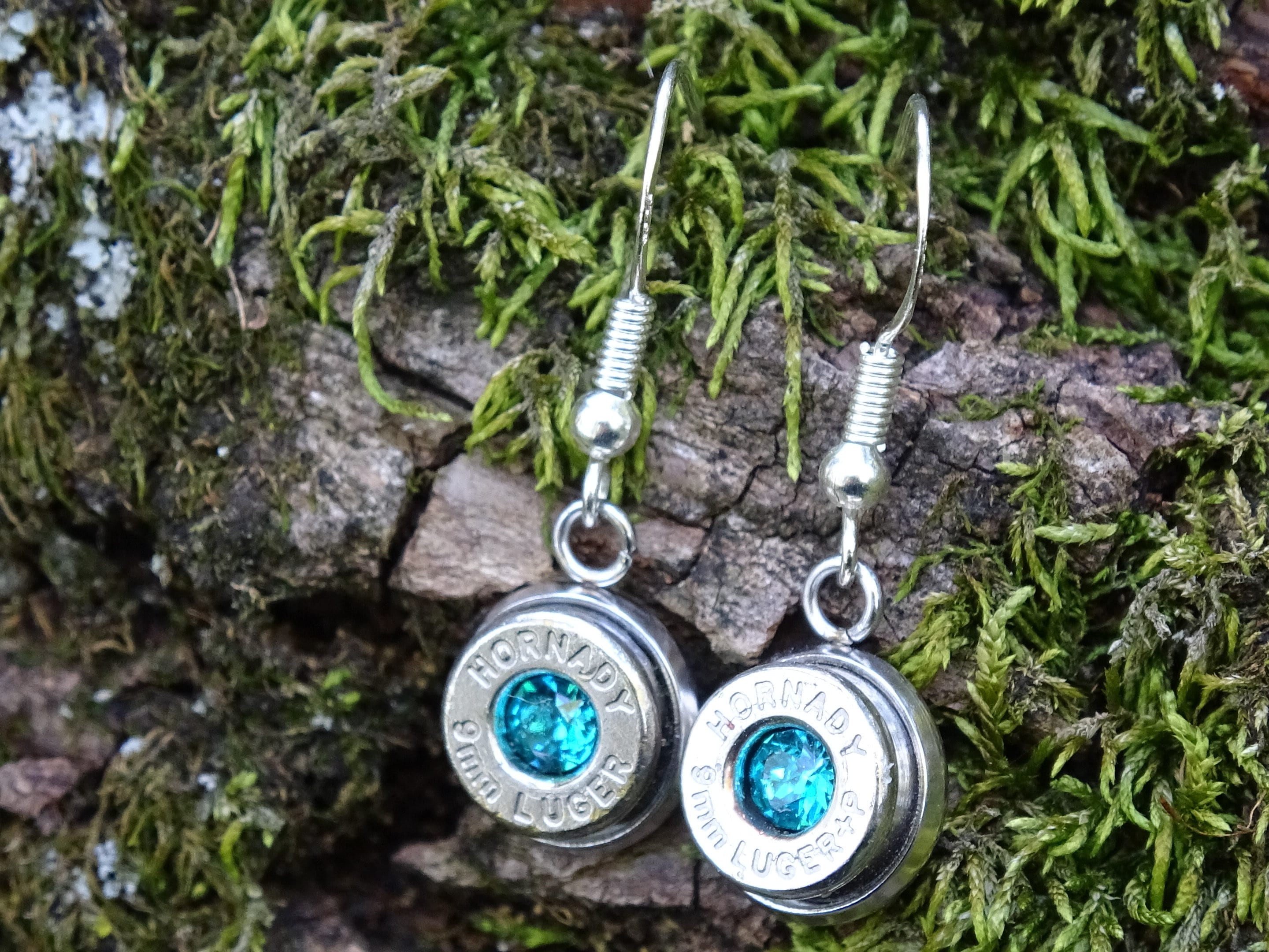 Bullet earring shepherd hook blue zircon (etsy image id: 4288019685)