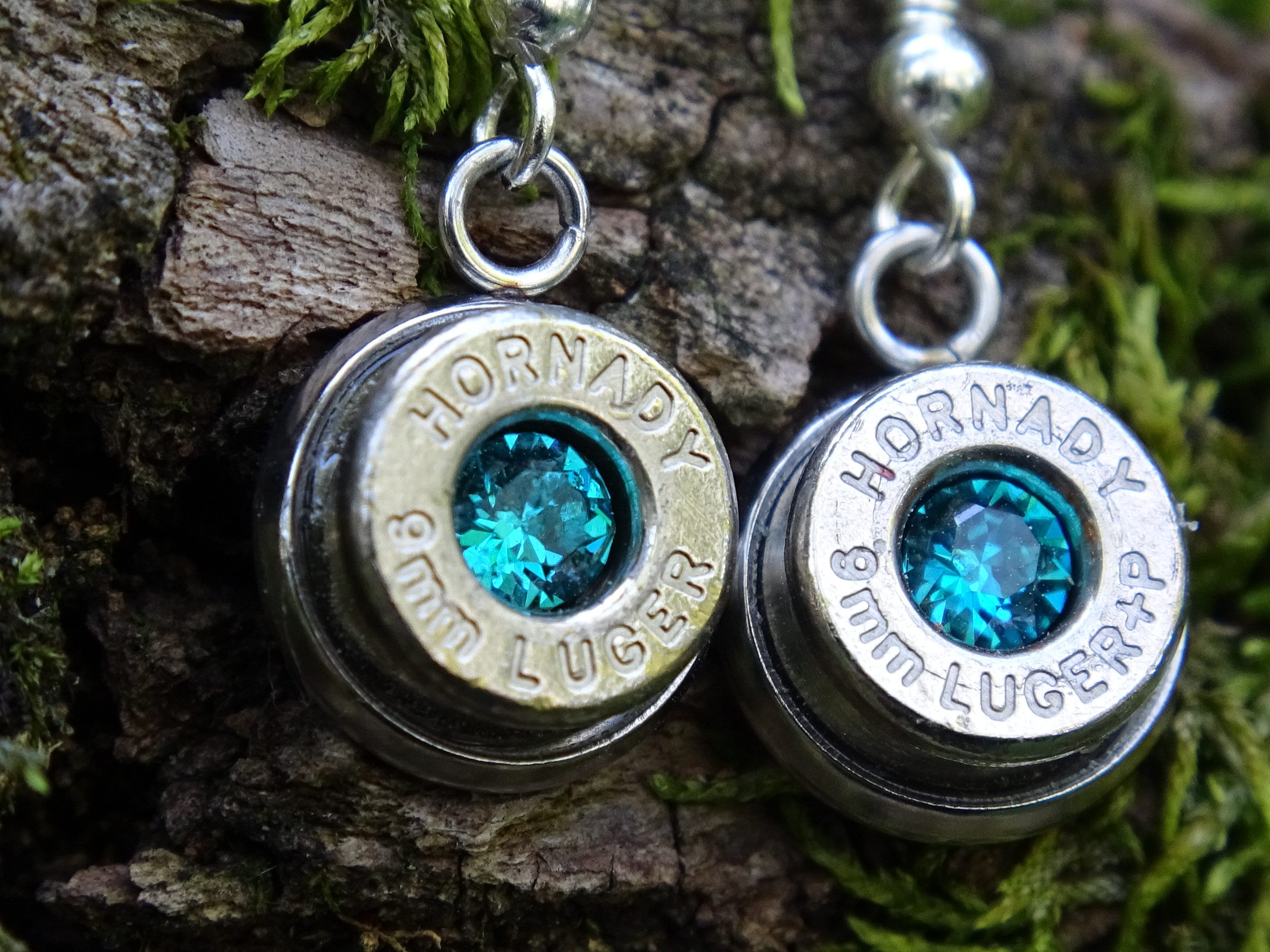 Bullet earring shepherd hook blue zircon (etsy image id: 4288019855)