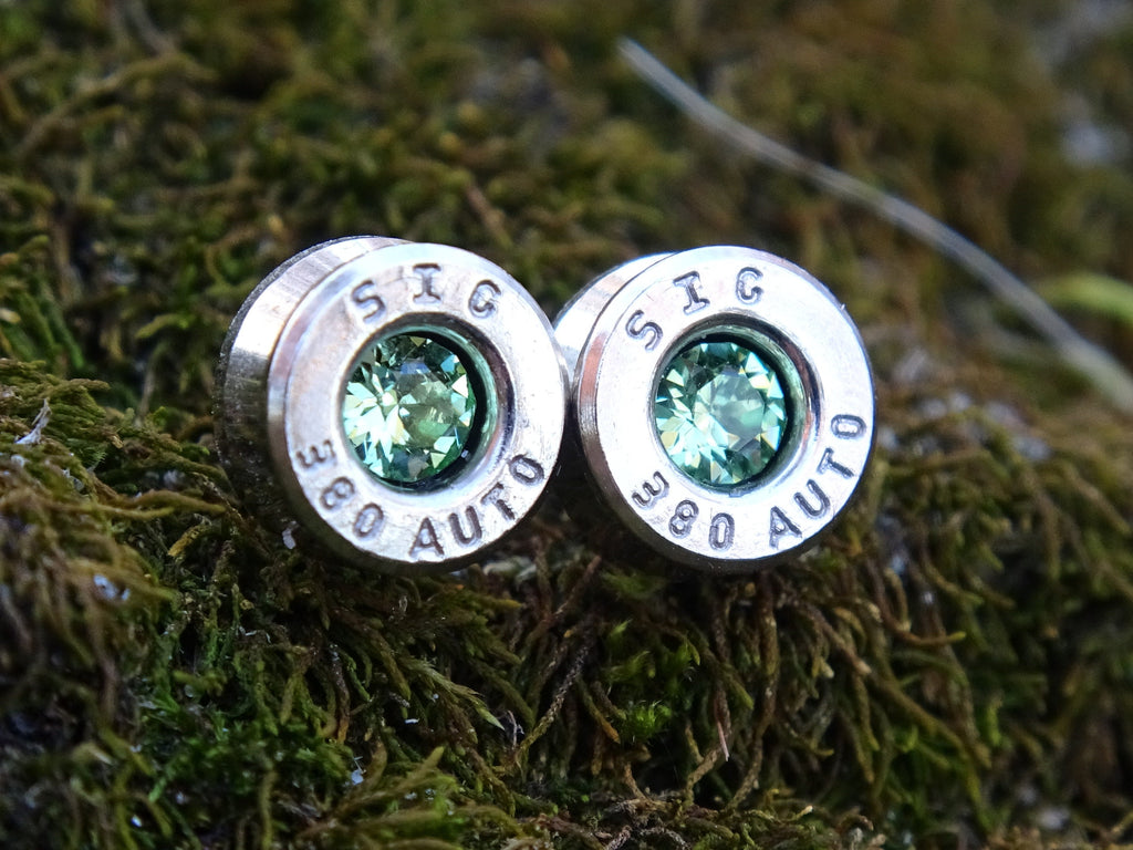 Bullet earring 380 auto Peridot (etsy image id: 4307325734)