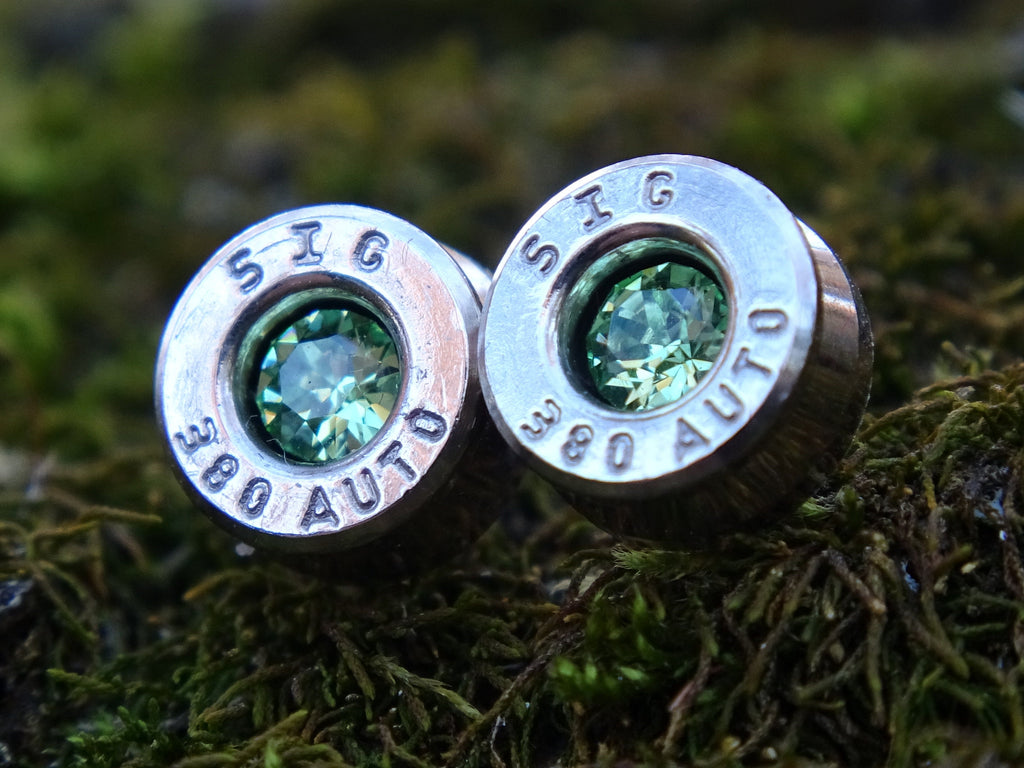 Bullet earring 380 auto Peridot (etsy image id: 4307326154)