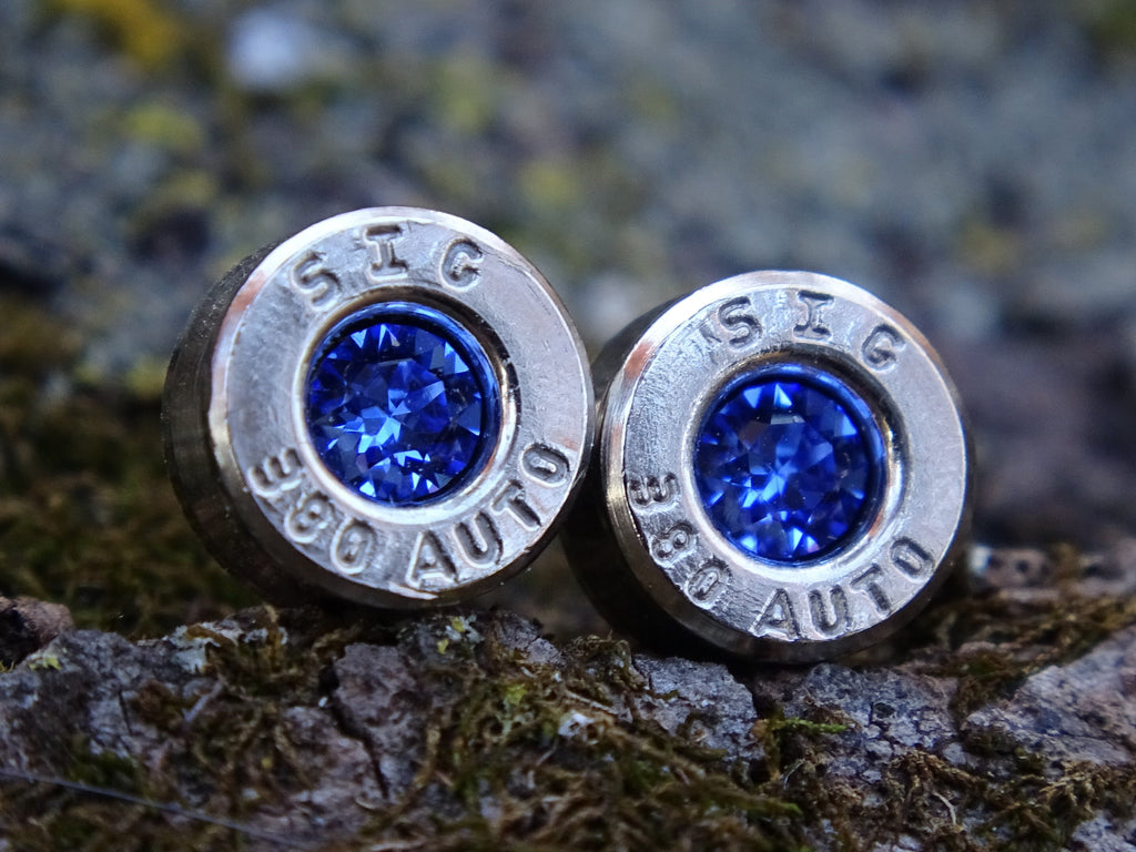 Bullet earring 380 auto Sapphire (etsy image id: 4307335766)