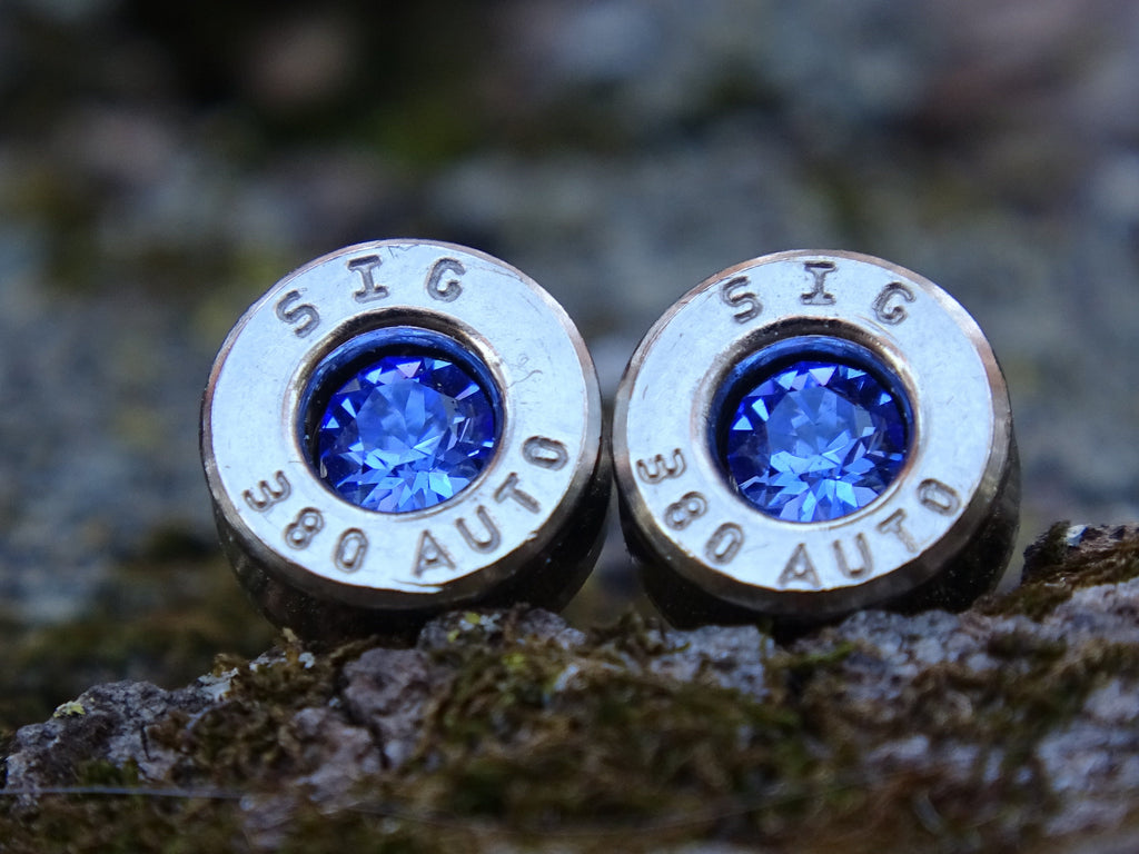 Bullet earring 380 auto Sapphire (etsy image id: 4307336242)