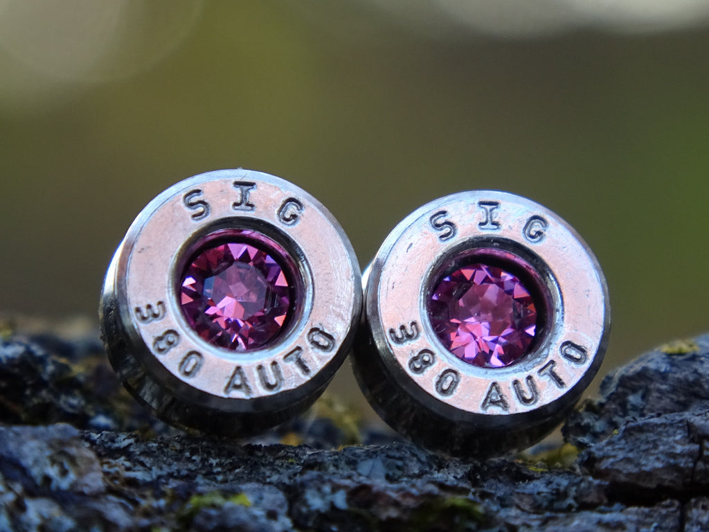 Bullet earring 380 auto Pink Tourmaline (etsy image id: 4307339260)