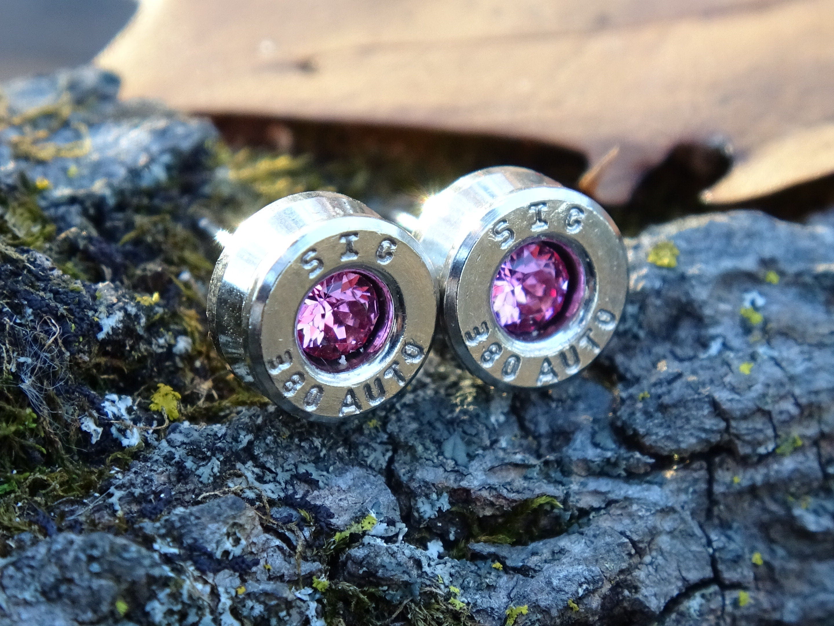 Bullet earring 380 auto Pink Tourmaline (etsy image id: 4307339664)