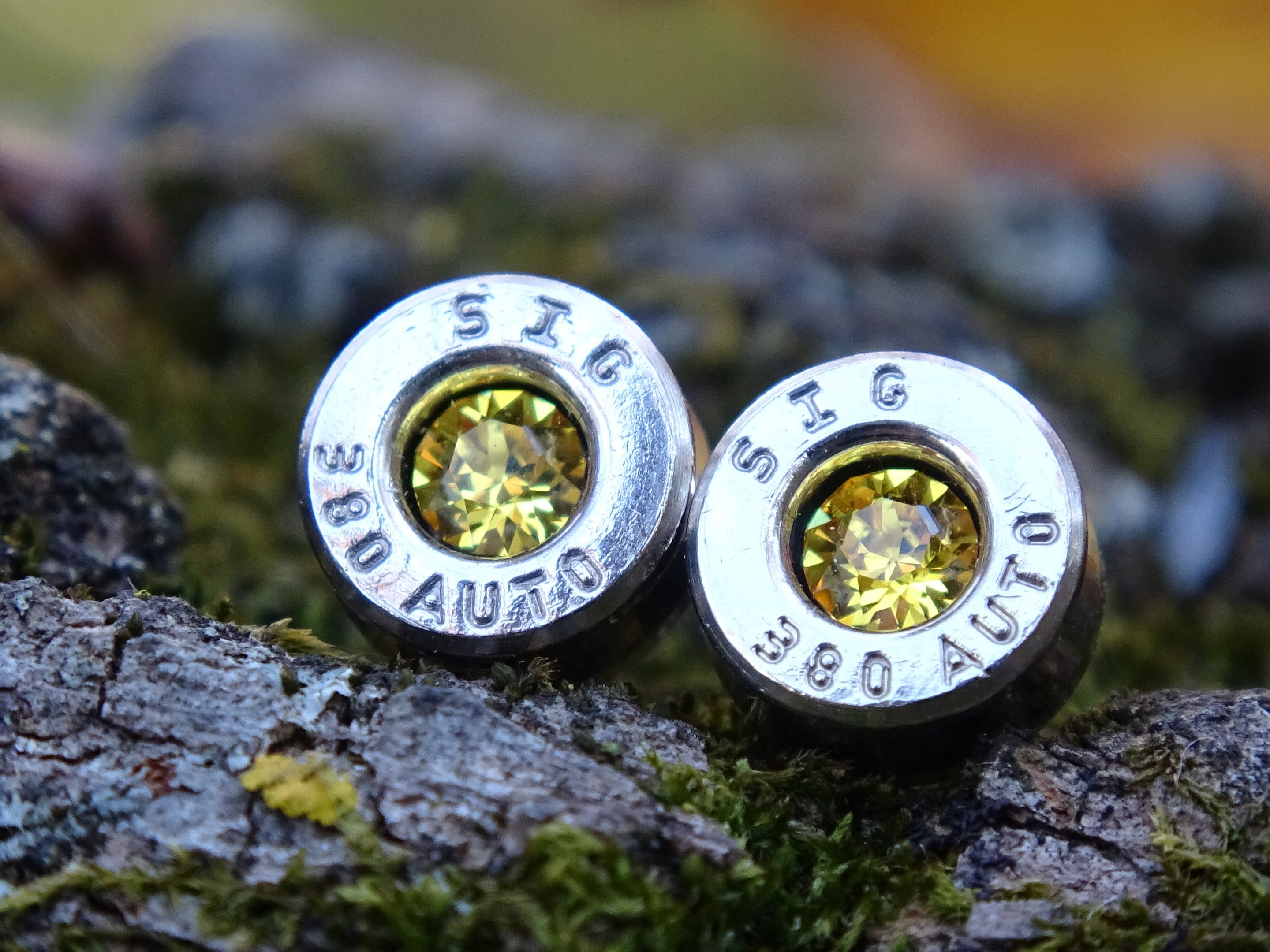 Bullet earring 380 auto Citrine (etsy image id: 4307355098)