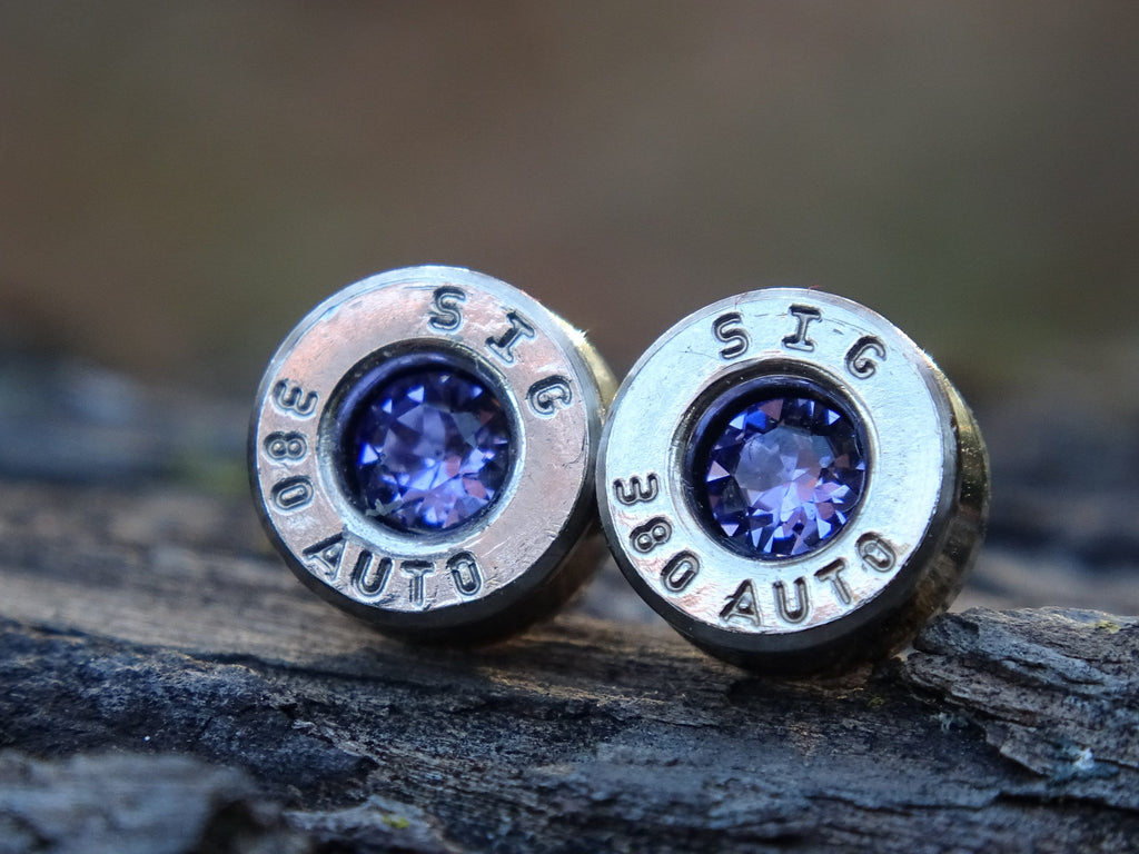 Bullet earring 380 auto Tanzanite (etsy image id: 4307358242)