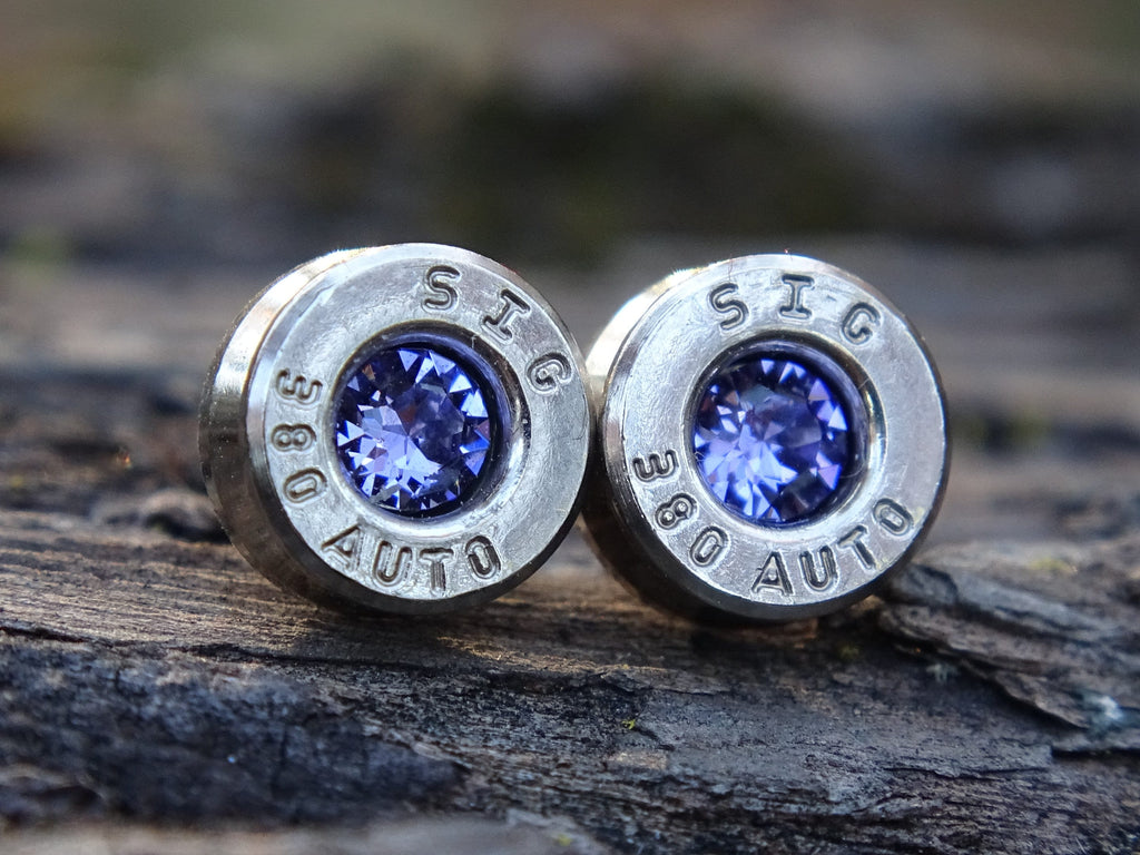 Bullet earring 380 auto Tanzanite (etsy image id: 4307358444)