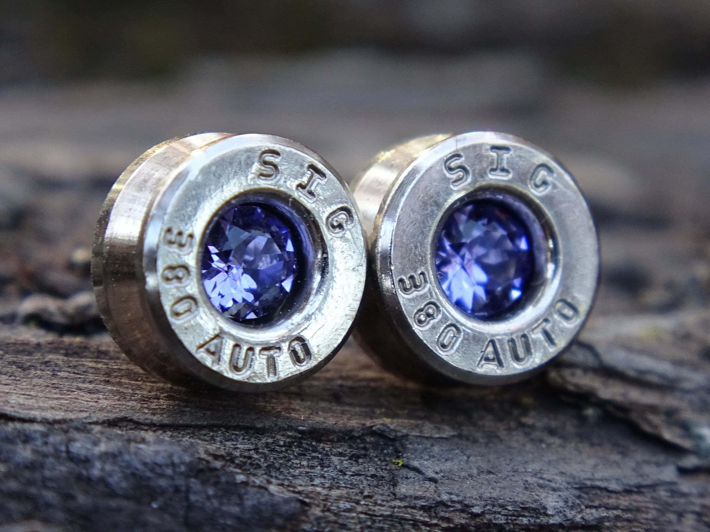 Bullet earring 380 auto Tanzanite (etsy image id: 4307358894)