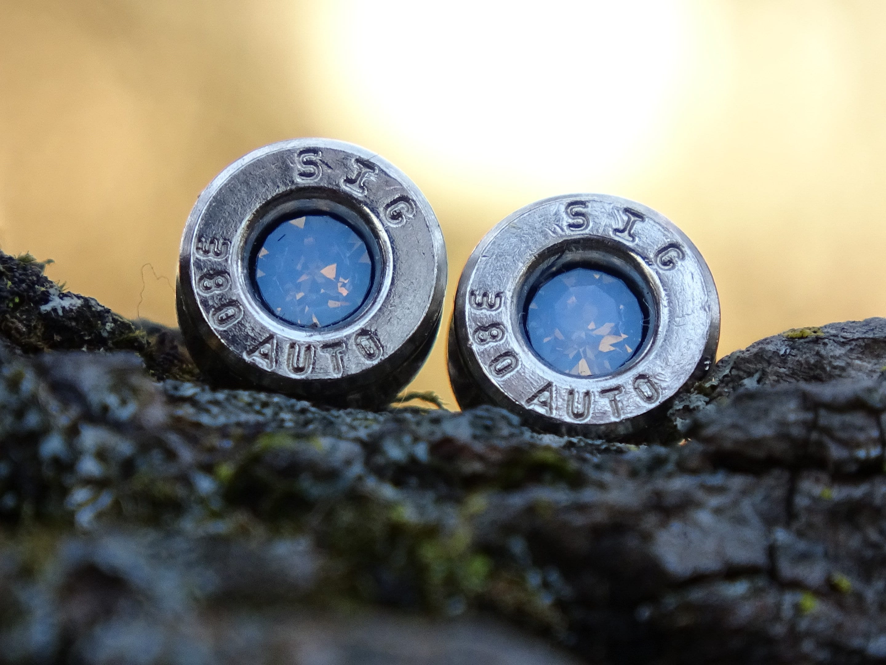 Bullet earring 380 auto Blue Opal (etsy image id: 4309072050)