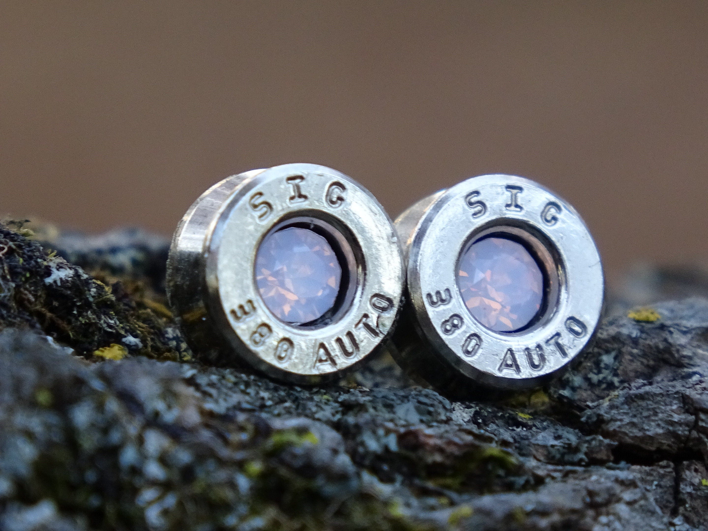 Bullet earring 380 auto Pink Opal (etsy image id: 4309075848)