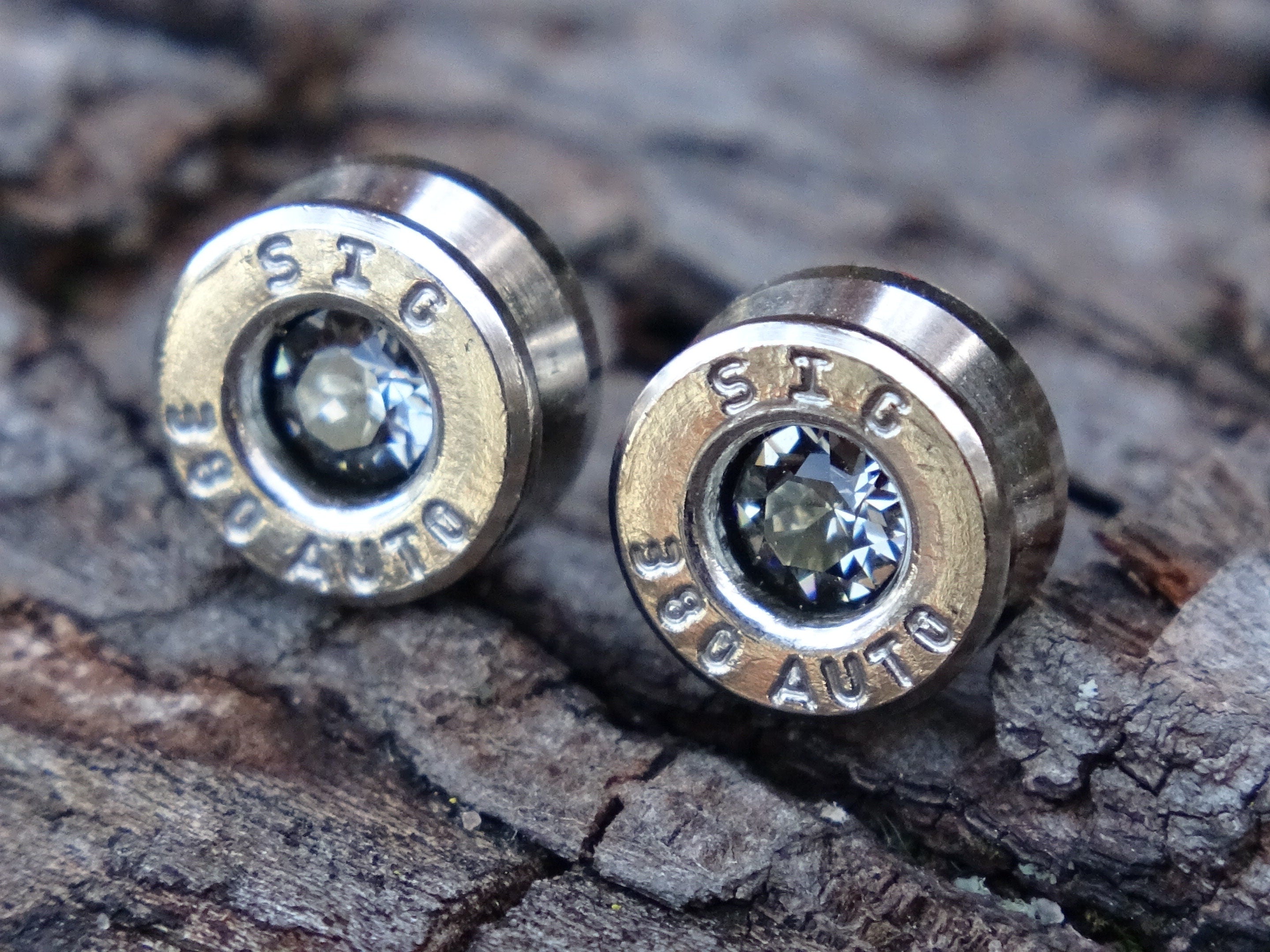 Bullet earring 380 auto Black diamond gray (etsy image id: 4309090928)