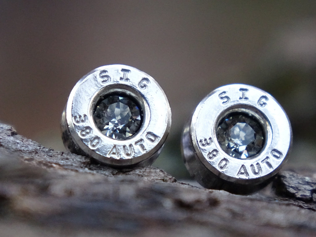 Bullet earring 380 auto Black diamond gray (etsy image id: 4309091860)