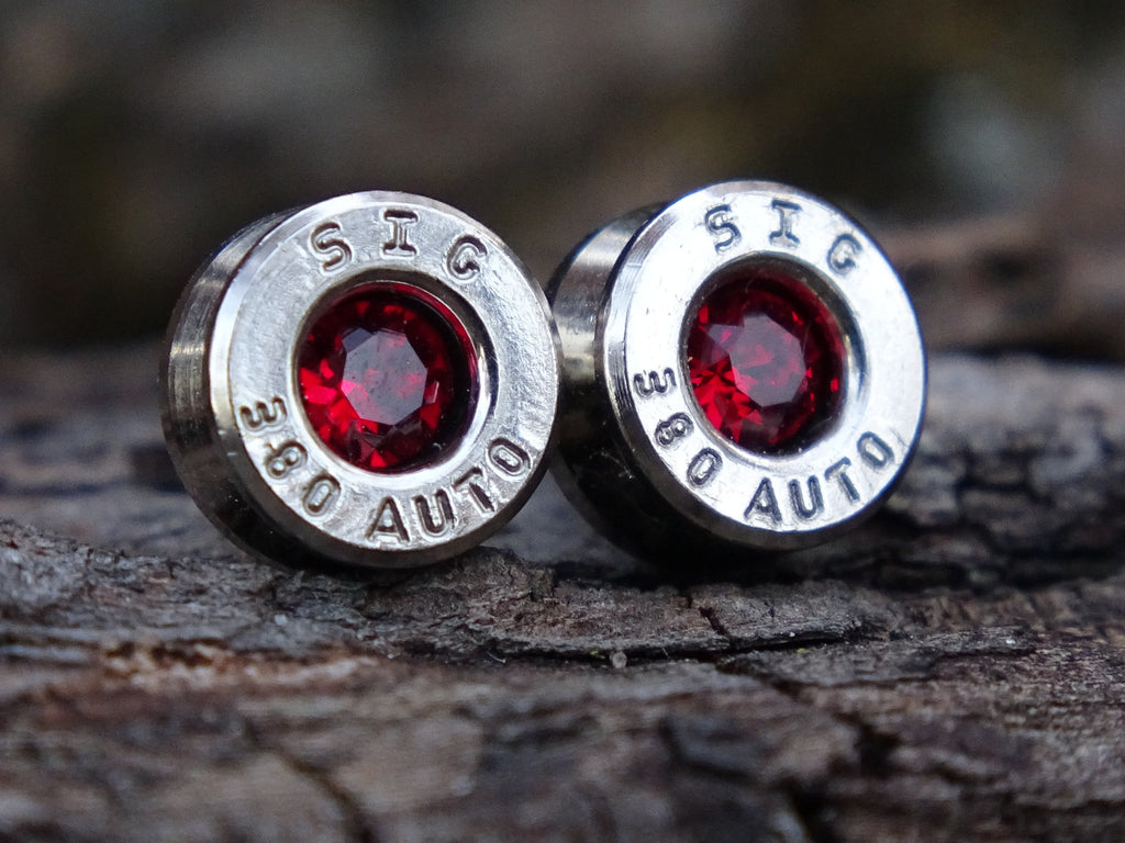 Bullet earring 380 auto Siam Red (etsy image id: 4309098686)
