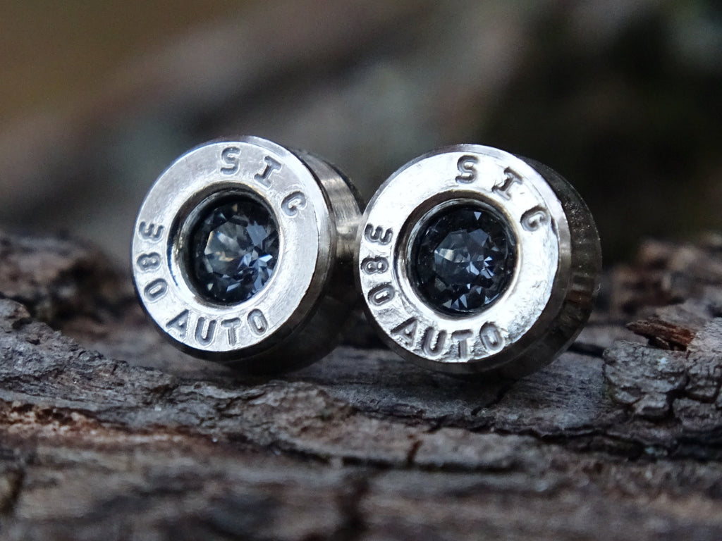Bullet earring 380 auto Silver night (etsy image id: 4309117740)