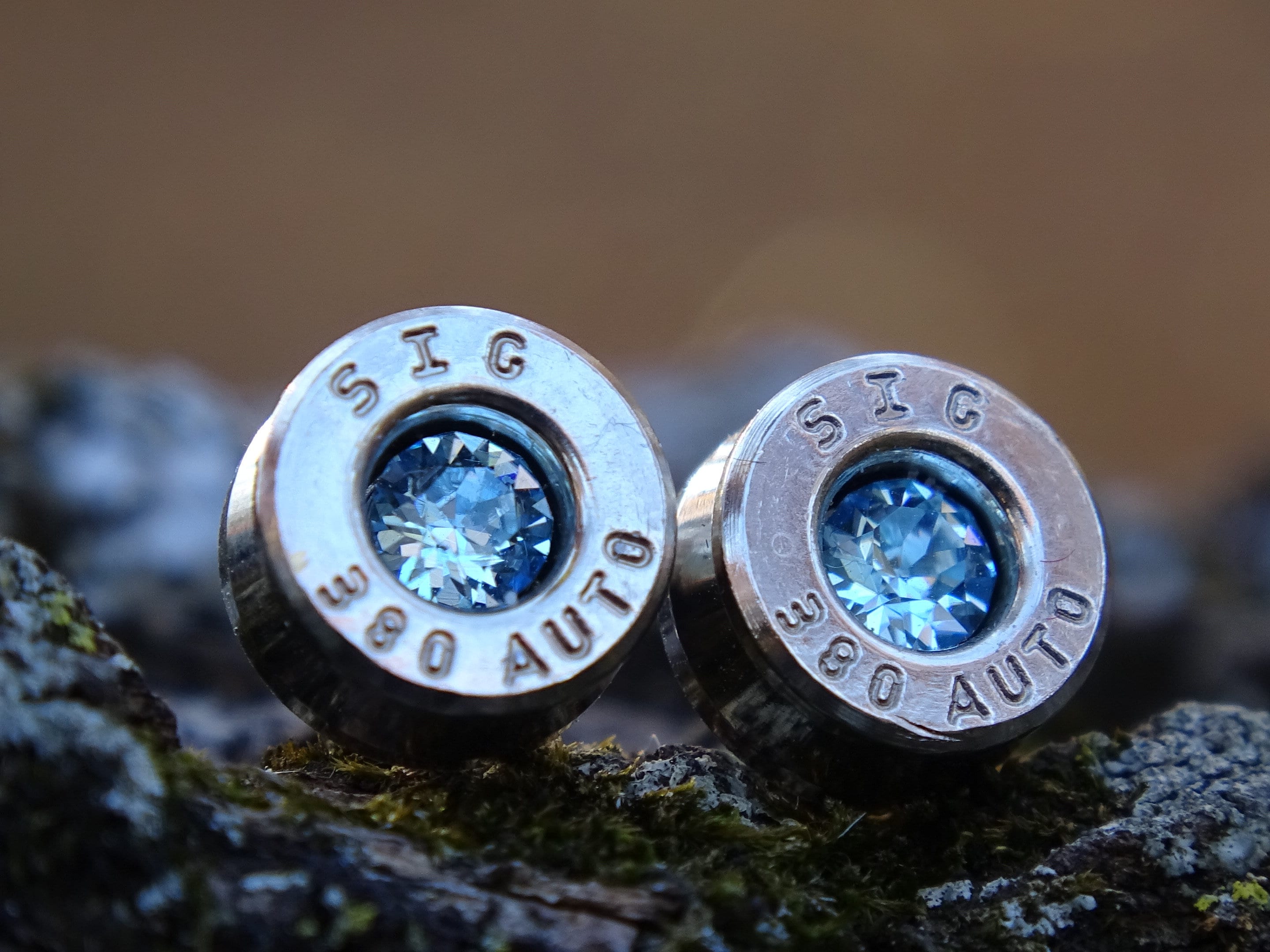 Bullet earring 380 auto Aquamarine (etsy image id: 4354684289)