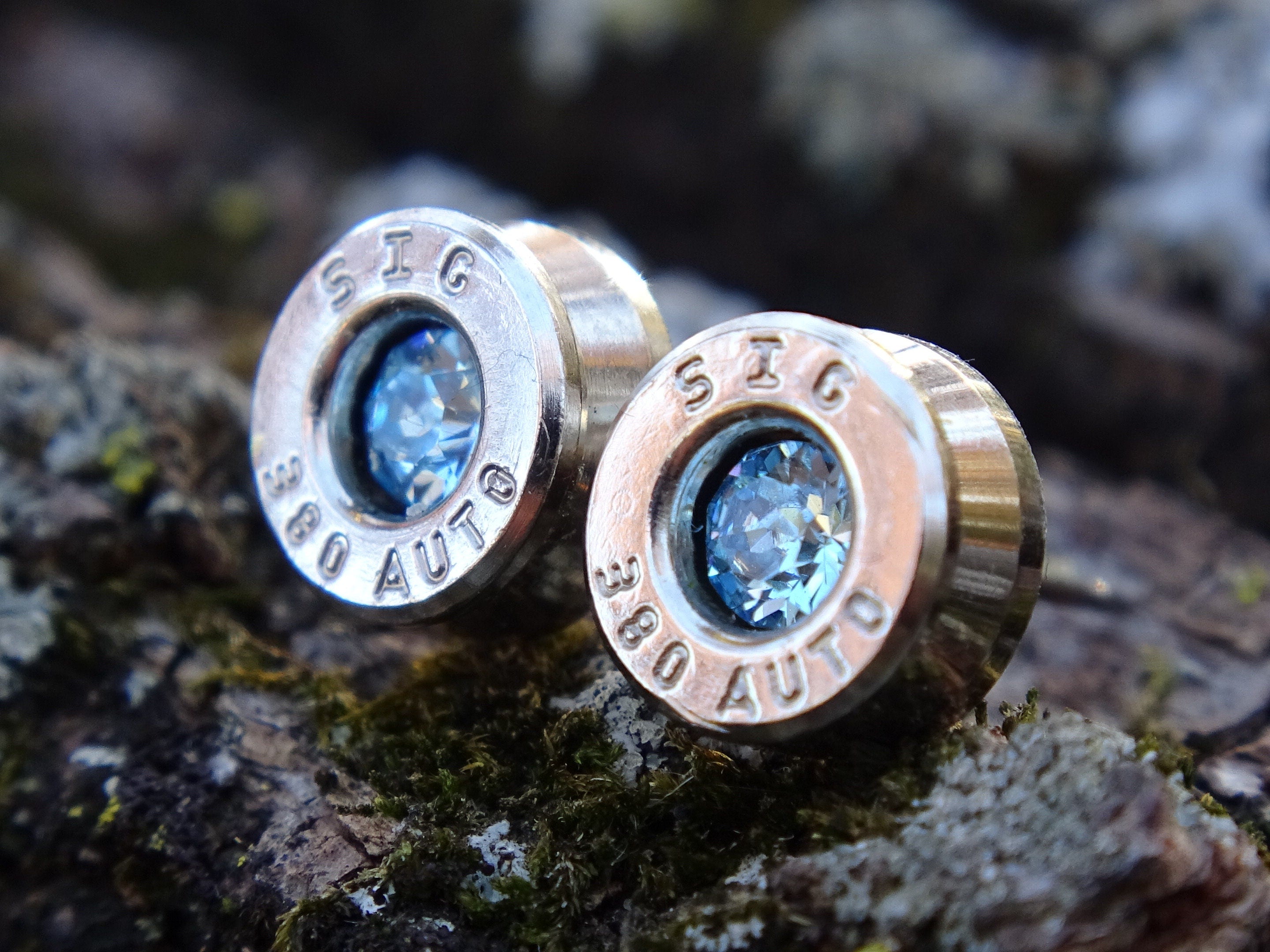 Bullet earring 380 auto Aquamarine (etsy image id: 4354684413)