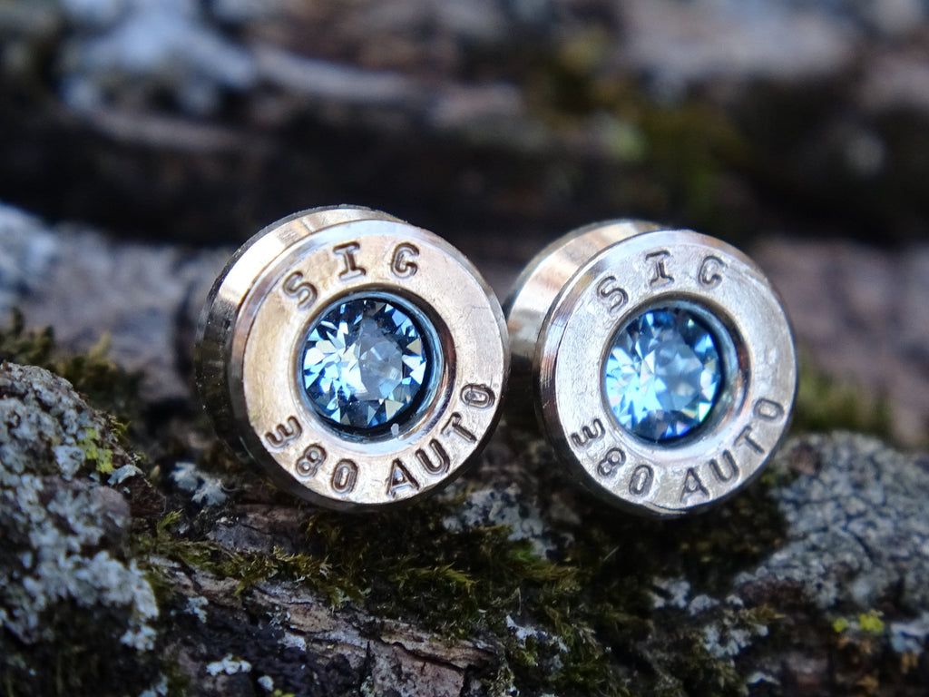 Bullet earring 380 auto Aquamarine (etsy image id: 4354684561)