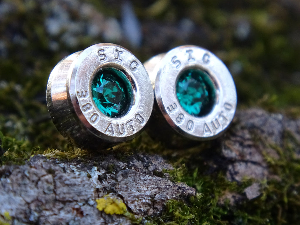 Bullet earring 380 auto Emerald (etsy image id: 4354691779)
