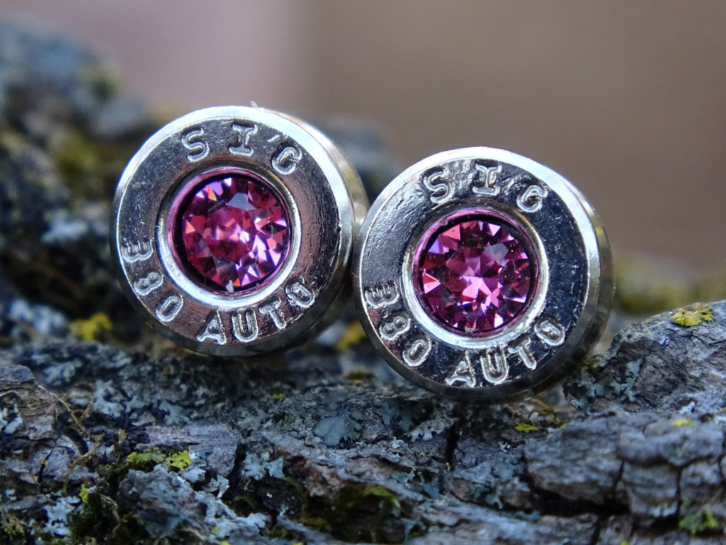 Bullet earring 380 auto Pink Tourmaline (etsy image id: 4354735843)