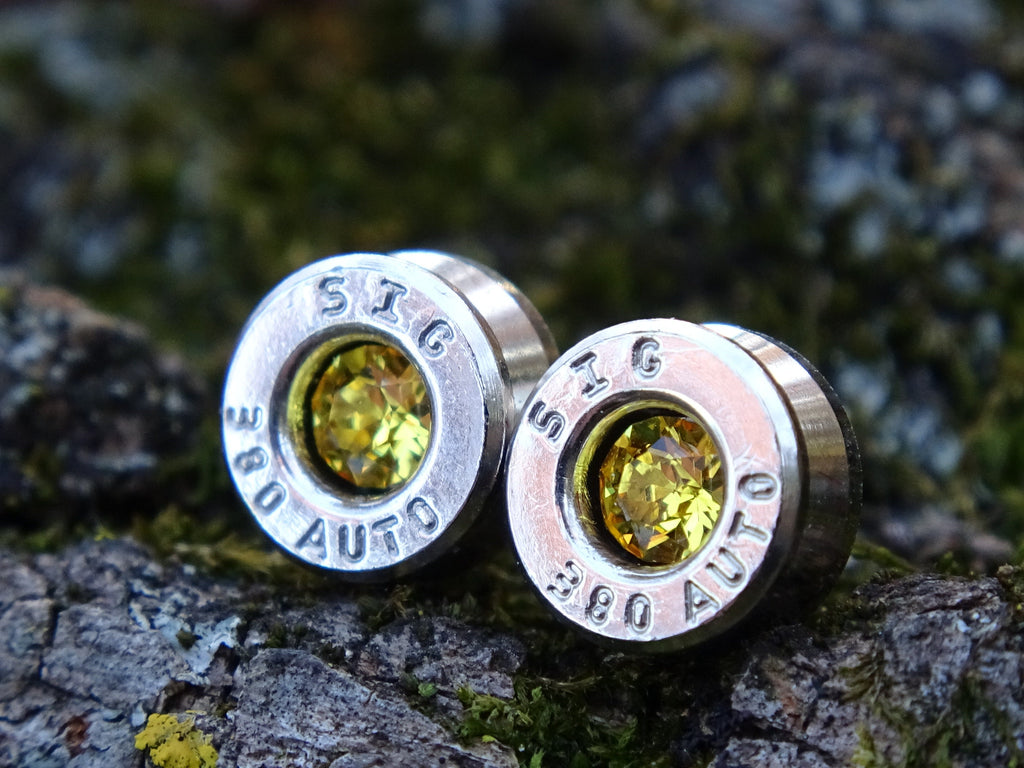 Bullet earring 380 auto Citrine (etsy image id: 4354751847)