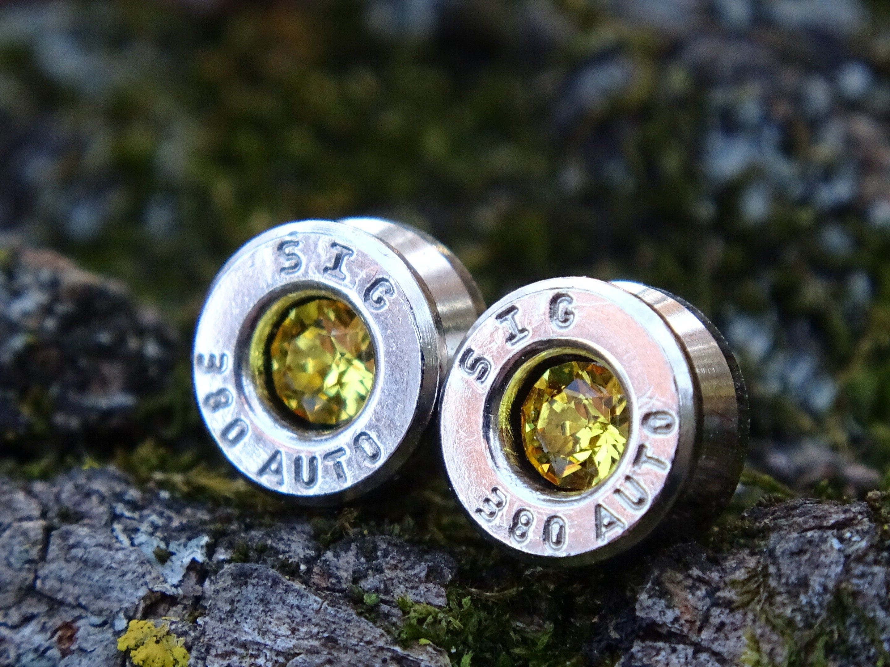 Bullet earring 380 auto Citrine (etsy image id: 4354751847)