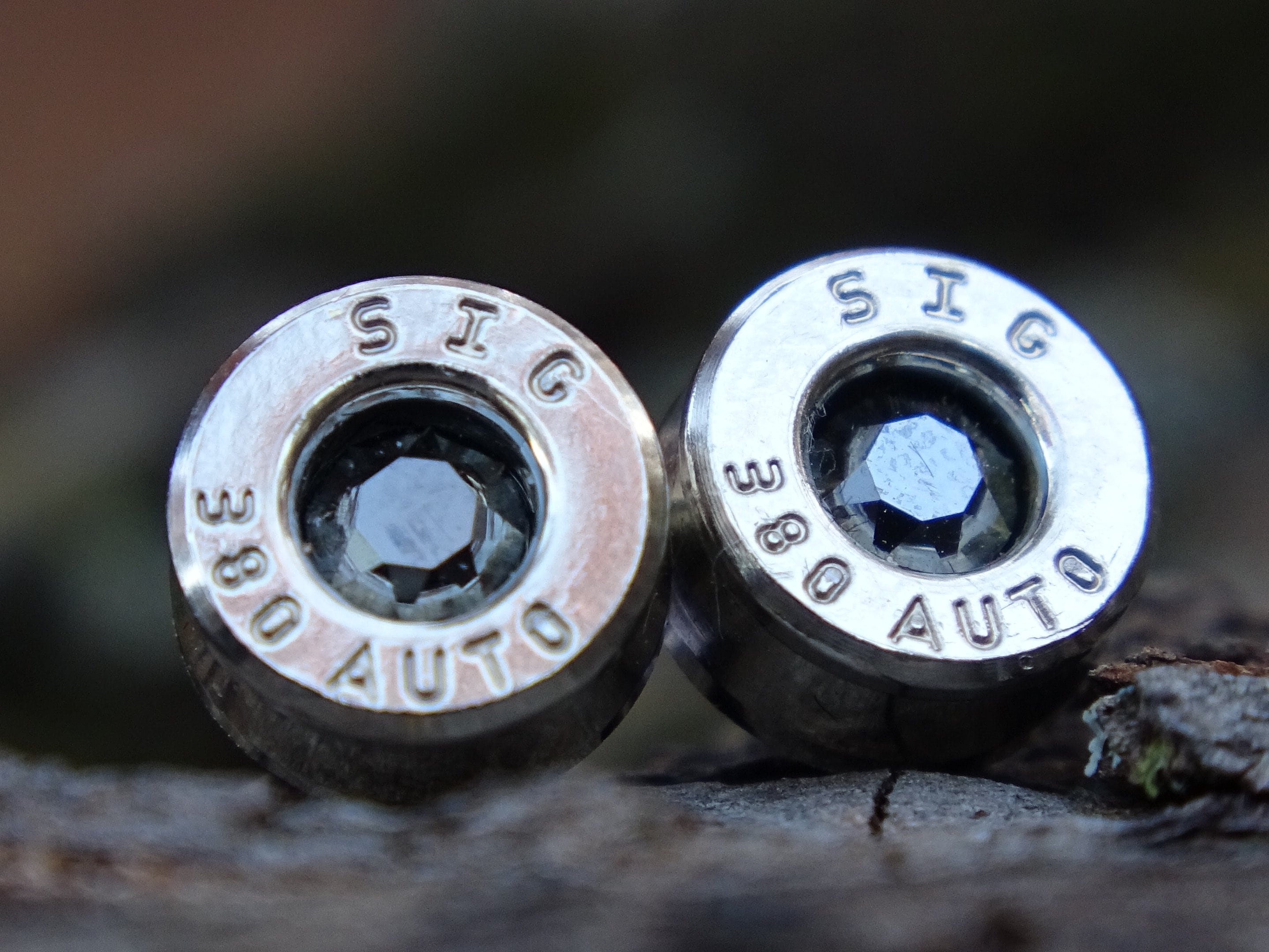 Bullet earring 380 auto Onyx (etsy image id: 4356452375)