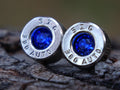 Titanium post Bullet earring 380 auto Majestic blue (etsy image id: 4356462989)