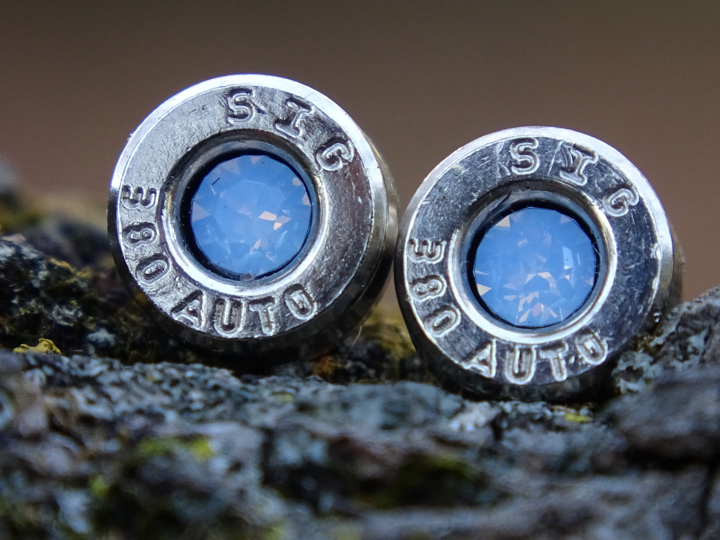 Bullet earring 380 auto Blue Opal (etsy image id: 4356469053)