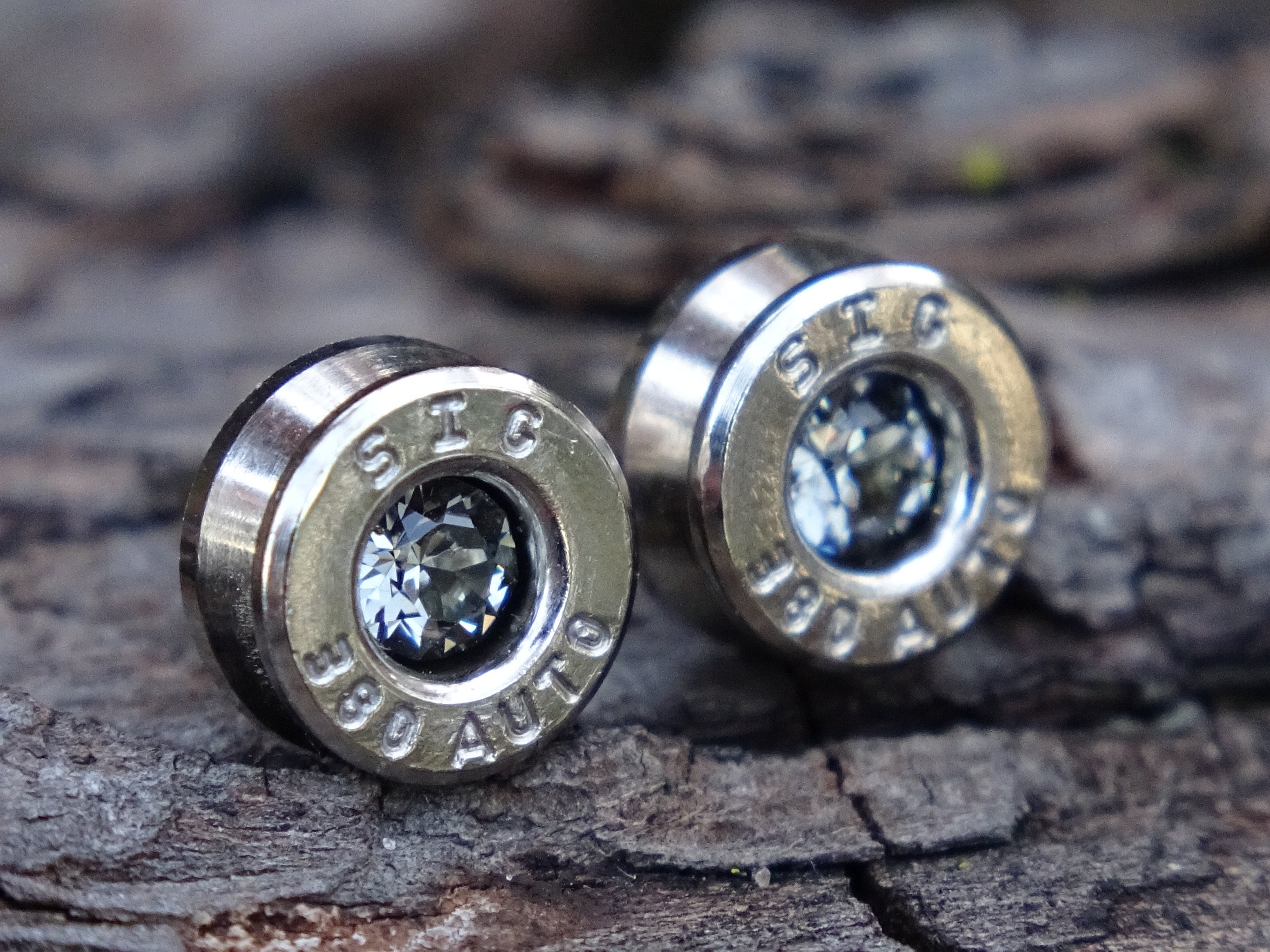 Bullet earring 380 auto Black diamond gray (etsy image id: 4356486847)