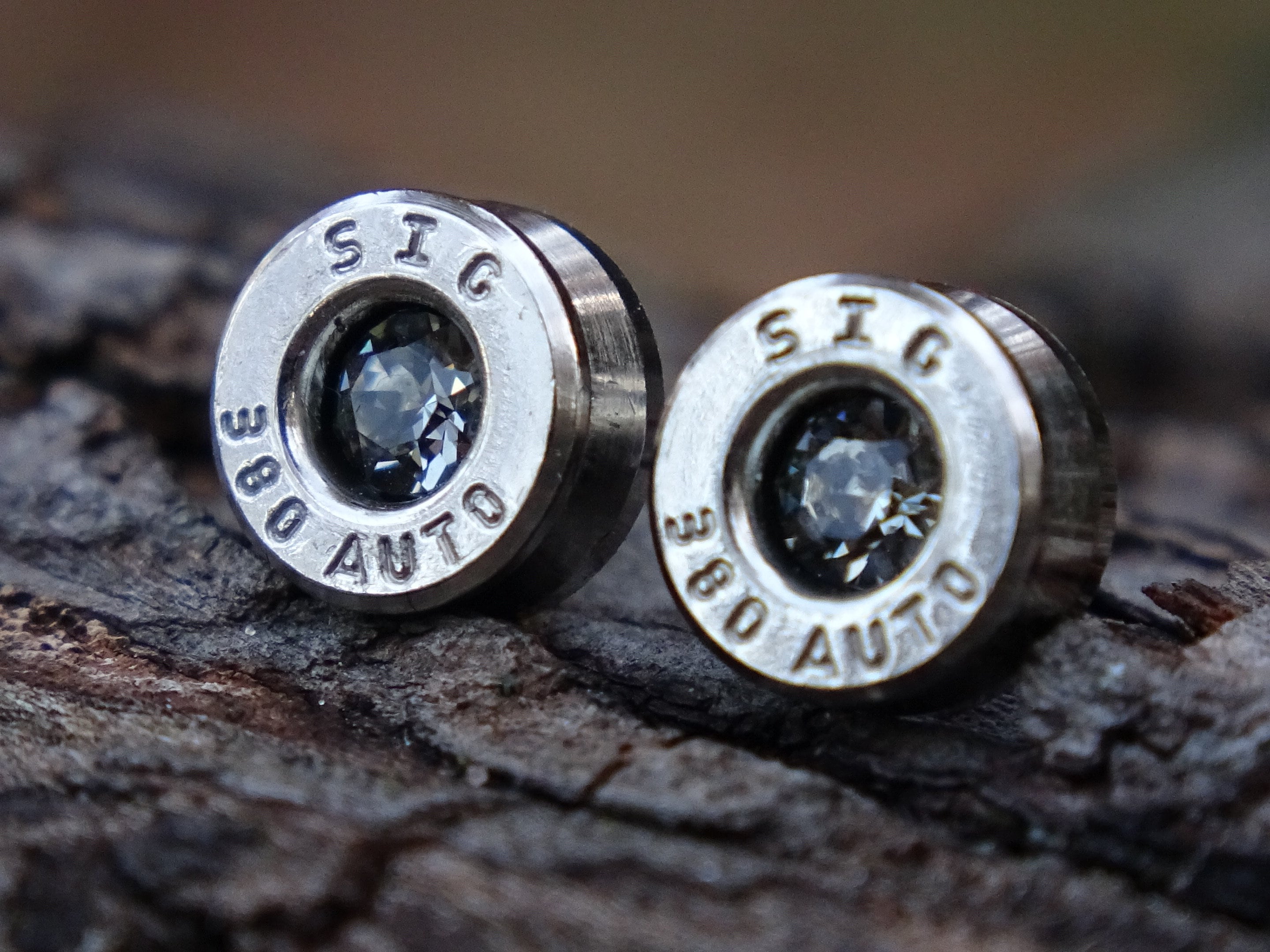 Bullet earring 380 auto Black diamond gray (etsy image id: 4356487603)