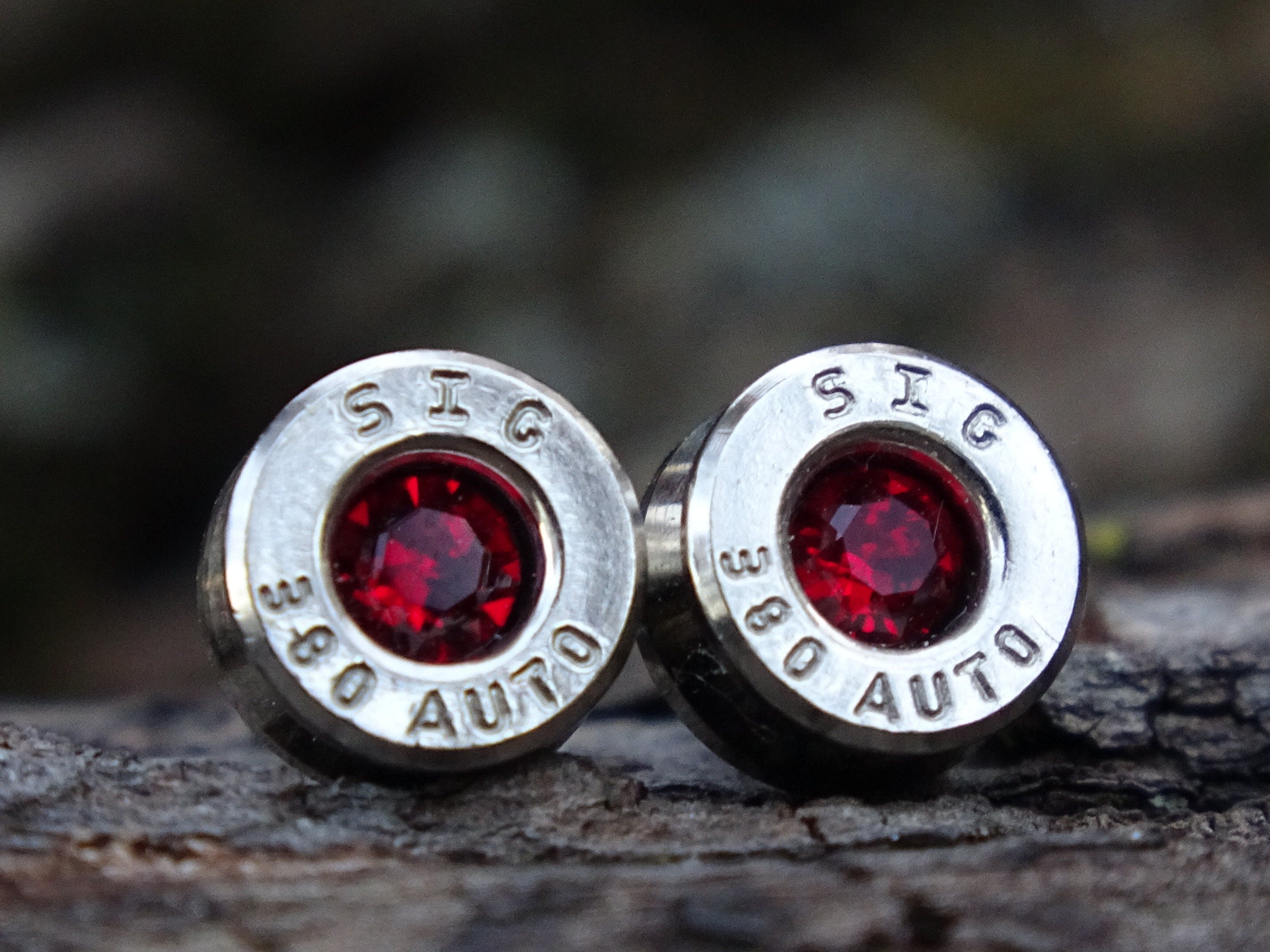 Bullet earring 380 auto Siam Red (etsy image id: 4356496315)