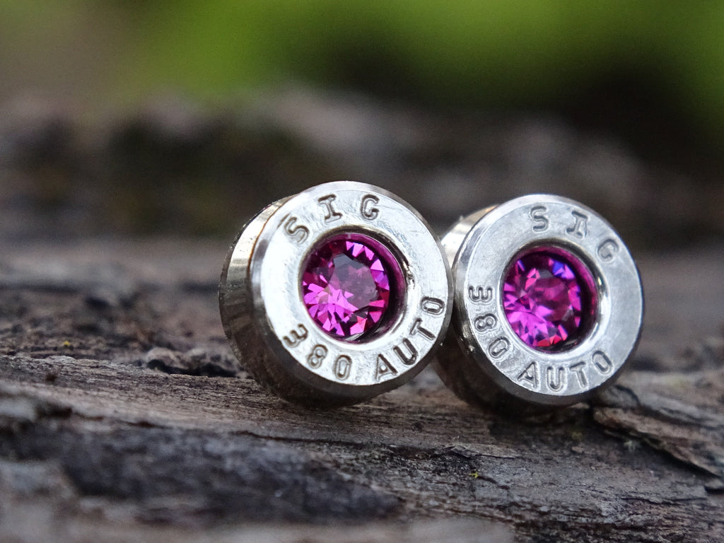 Bullet earring 380 auto Fuschia (etsy image id: 4356501567)